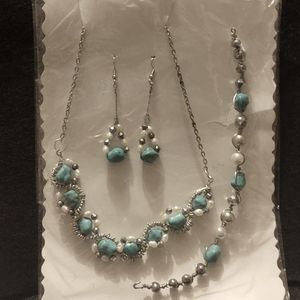 Hand wired turquoise nuggets necklace bracelet is also hand wired turquoise nugg